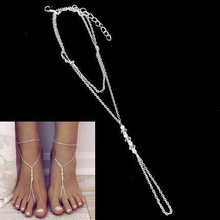 2022 Fashion Pearl Anklet Women Ankle Bracelet Beach Imitation Pearl Barefoot Sandal Anklet Chain Foot Jewelry