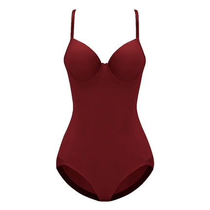 Wechery Red Top Women Camisole Bodysuit Body Shaper Butt Lift Lace Open Crotch Slim-fit Female Clothing