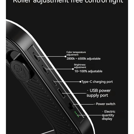 Three-color dimming, ring rabbit cage fill light selfie live broadcast photography light with Bluetooth selfie reverse charging