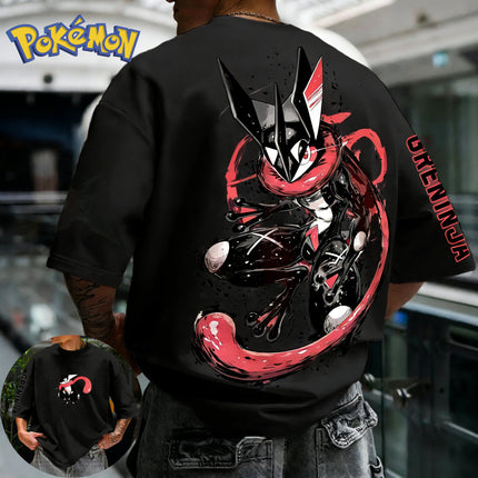 Pokémon Greninja Trendy Cool Print Short-sleeved T-shirt Harajuku Street Style Summer New Men's  Women's Tops Parent-child Tops