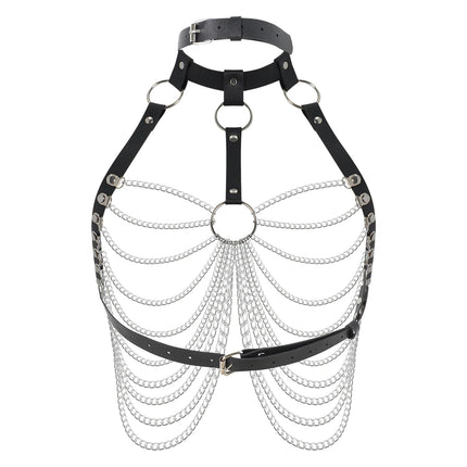 Women Sexy Fashion Chest Harness Pu Leather Bondage Lingerie Harness Belt Bdsm Gothic Punk Exotic Fetish  Festival Rave Outfit