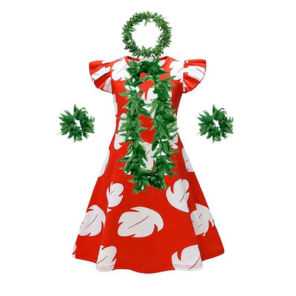 Disney Experiment 626 &Lilo Role Play Dress Disneyland Travel Stitch Movie Girl Hawaii Costume Frock Halloween 2025 Lilo Vestido