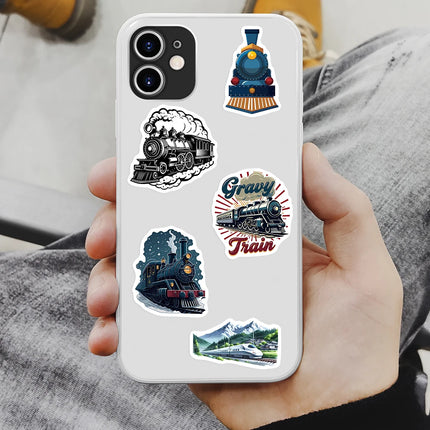 Cartoon Train Stickers High Speed Rail Fun DIY Toys Gift Decorative Decal for Scrapbook Junk Journals Laptop Bottle Waterproof