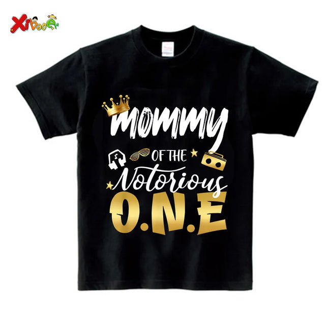 Notorious One Shirts Kids Birthday Shirt Boy Girl Family Matching Outfits 1st Party TShirt Toddler Baby Familia Custom Name