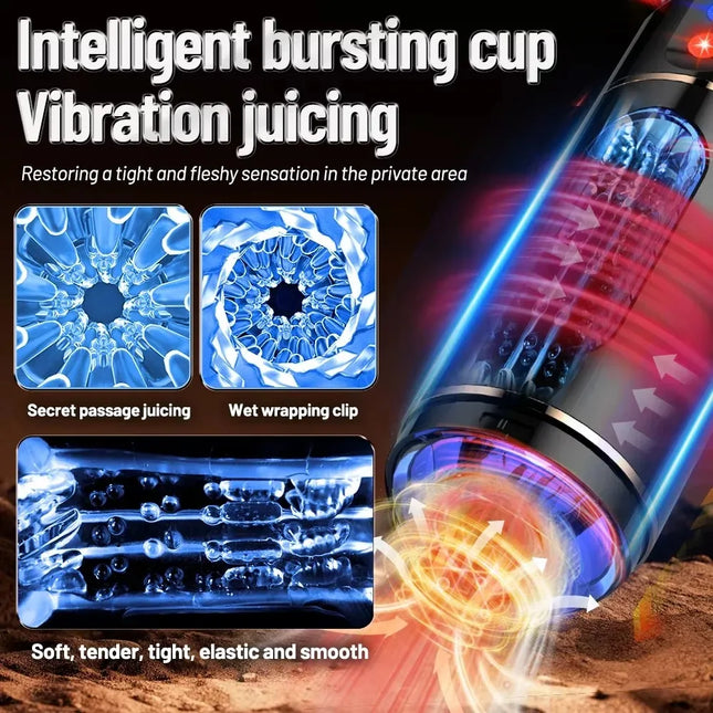 Intelligent Voice Automatic Male Suction Masturbator Vibration Blowjob Machine Cup Sex Toys Adult for Men Masturbate Supplies 18