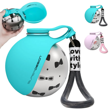 2-in-1 Portable Dog Water Bottle for Small Dogs - Leak-Proof & Compact Dog Travel Water Bottle -Stainless Steel Bottle & Silicone
