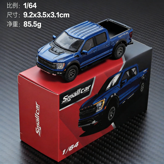 Masdi Smallcar 1/64 Ford Raptor F-150 SVT Silver White Black Alloy Car Model Miniature Diecast Collection Ornament Hobby Gifts