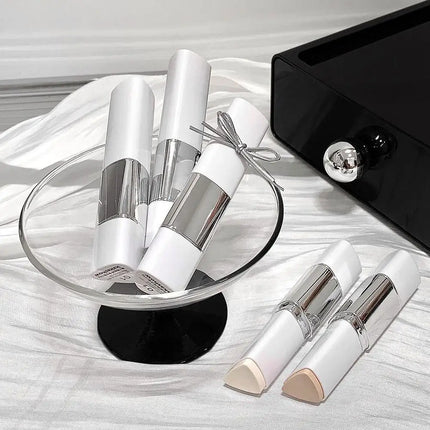 Double-Headed Foundation Stick With Brush, Moisturizing Natural Concealer Makeup,Matte Makeup Base,Rare Beauty,Long-Lasting