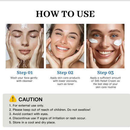345 Relief Cream Address Blemishes Nourish Skin And Provide Moisturizing And Calming  Lifting Beauty Moisturizer Korean Product