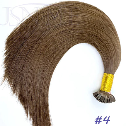 Virgin Hair Flat Tip Hair Extensions Natural Real Human Hair Fusion Capsule Keratin Brown Blonde 1g/Strand 14-22 inch For Woman
