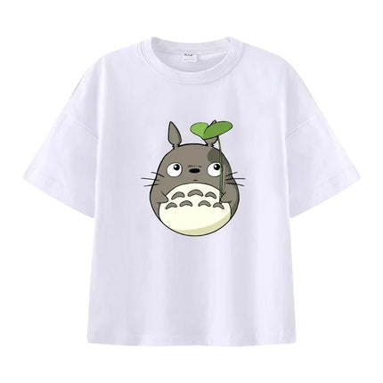 Summer Cartoon Miyazaki Totoro Print Children's Cotton T-shirt Short-sleeve Street Fashion Girls Clothes Cute Funny Kid Tees Top