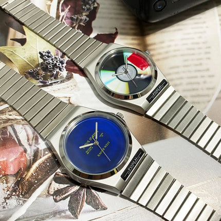 Unique Retro Record Creative Dial Quartz Watches Men Y2K Design Different Shapes Waterproof Watch Man Luminous Steel Male Clock