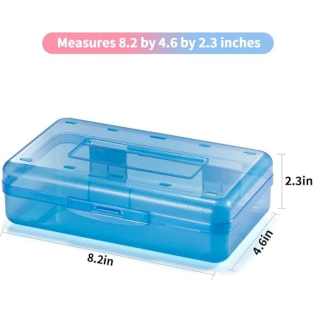 Pencil Box, Crayon Box, Hard Pencil Case, Plastic Large Pencil Box, Colored Marker Sticker Box, School Box for Boys Girls Adults