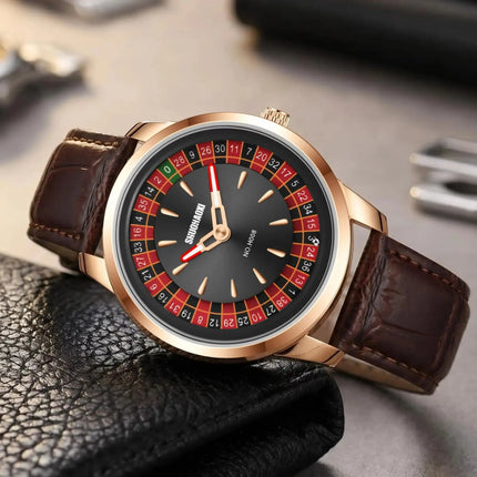 New European-Style Roulette Poker Game Design Fashionable Quartz Watch