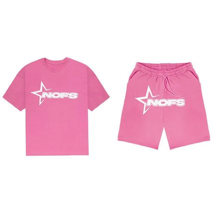 Y2K T-shirt Short Kpop Street Fashion Print Unisex Short Sleeve Tops Casual Loose Drawstring Shorts Pant Women Men Clothing Tees