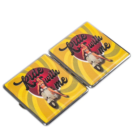Creative Cigarettes Case Hold 20 Sticks Printed Leather Cigarette Case Smoking Box Sleeve Pocket Tobacco Pack Women Girls Gift
