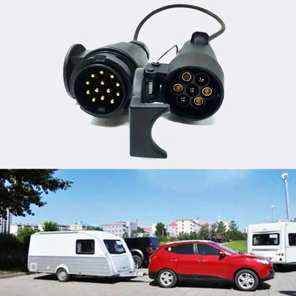 12V Car Adapter Connector Plug 7 Pin To 13 Pin Round Connector Towing Trailer Plug Truck Part Trailer Light Extension Adaptor