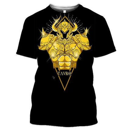 Summer Saint Seiya Anime 3D Printed T-Shirts Men Women Casual Fashion Oversized Short Sleeve T Shirt Male Tees Tops Man Clothing