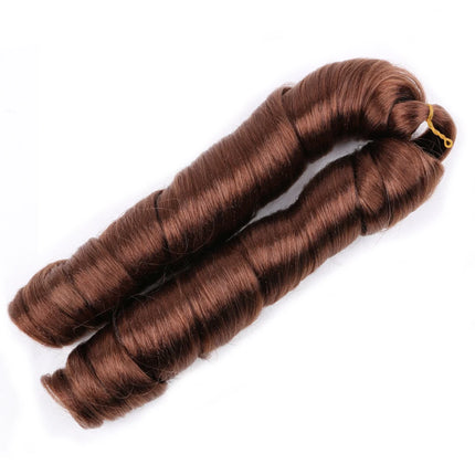 Full Star Ombre Brown Italian Curly Synthetic Braiding Hair Extensions Crochet Braids Bulk Hair Bundles Pre-Stretched Hair