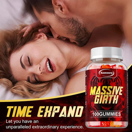 Massive Girth Gummies for Men - Men's Vitality Enhancer, Increase Size and Stamina, Boost Strength and Confidence Vegan