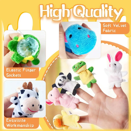 10pcs Finger Puppets Plush Cute Animal Finger Puppets Mini Plush Finger Puppets Toy for Boy Girl Party Favors Shows Gift Filling