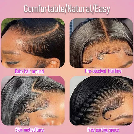 13x4 Lace Frontal Brazilian Straight Ear to Ear Human Hair Frontal Human Hair Frontals Pre Plucked Free Part Hair Extensions
