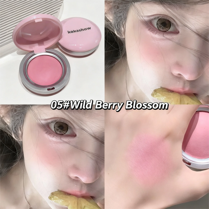 Kakashow Single Color Blush Silky Matte Delicate Powder Natural Pink Rouge for Facial Makeup