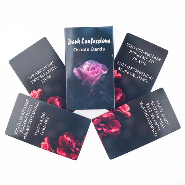 Dark Confession Oracle Cards Twin Flame Oracle Cards Love Keywords,Messages Deck, Dark Shadow 50Pcs Cards