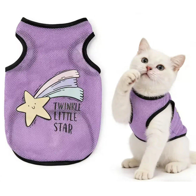 Cooling Shirts for Dogs, Lightweight Mesh Breathable Dog Shirt for Small Boy Dogs, Sun-Protection Sleeveless Shirts for Dogs & Cats P