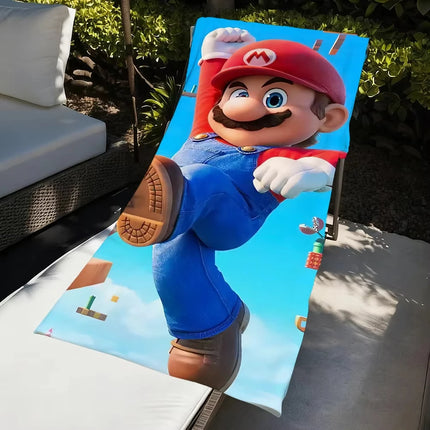 S-Super Towel Large Quick-Drying M-Mario-o Microfiber soft Beach Towel for Travel Fitness Sauna Bathing Camping Kids Gift