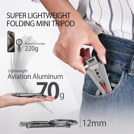 2026 Magnetic Tripod With Fence-Mounted Cold Shoe Handle Phone Tripod For Magsafe iPhone 16 15 14 13 12 Pro Android Desk Mount