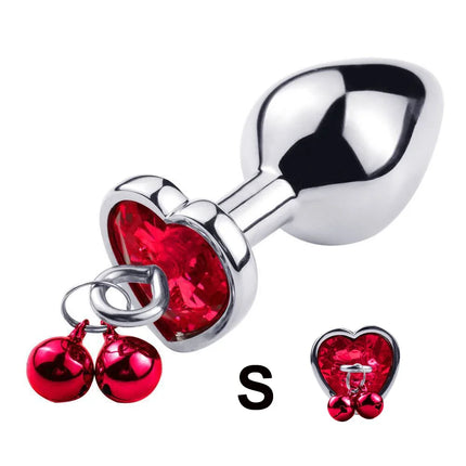 3 Size Metal Anal Plug Crystal and Bells Anus Dilator Sex Toys Bullet Stainless Steel Butt Plug Men Women Couples Adult Toys