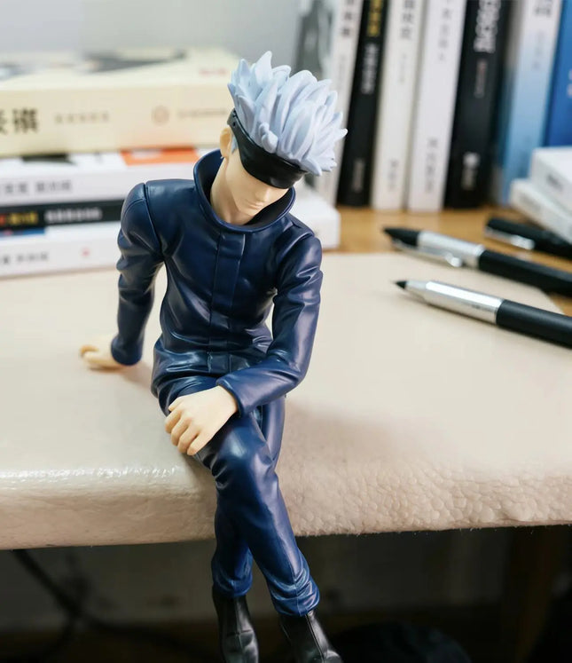Gray Blue Hair Anime Statue Desktop Decoration Japanese Cartoon Figurine ACG Ornament Creative Home Decor Gift