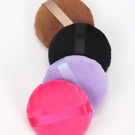 125mm圆形 Cotton Velvet Powder Puff Large Loose Powder Puff Makeup Artist Powder Puff Round Cotton Ribbon Hook Hand Glove Puff