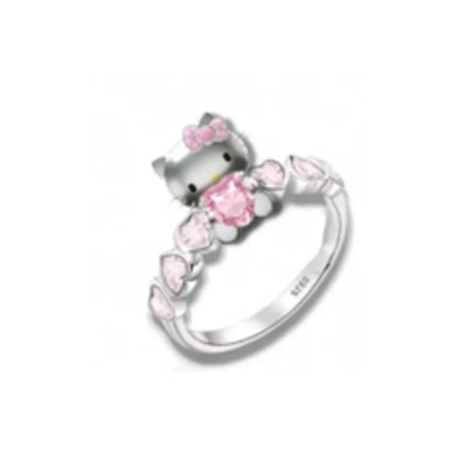 New Hot Selling Fashion 925 Silver Cute Cartoon Animation Ring Women's high-end Jewelry Gift Wedding Crystal Luxury Accessories