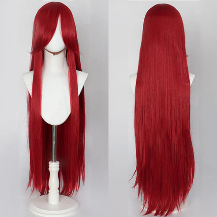 100CM Long Straight Wig With Bangs Synthetic Cosplay Wig For Women Pink Purple Cosplay Wigs for Party For Halloween