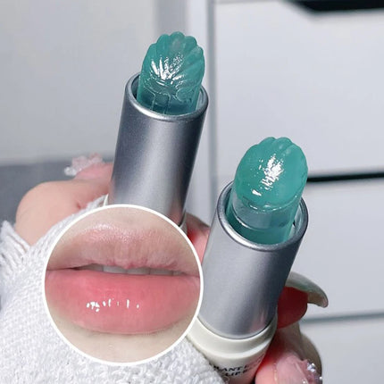 Sea Shell Shaped Lip Balm Clear Blue Moisturizing Hydrating Oil Reduce Lip Lines Remove Dead Skin Transparent Mask Lip Care