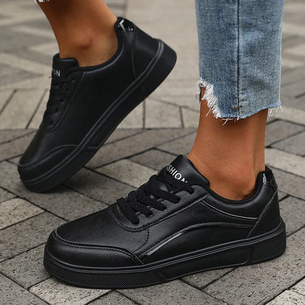 Women's Casual White Sneakers Chic Silver Trim Soft Lining Non Slip Shoes New Minimalist Design PU Leathe Skate Shoes for Women