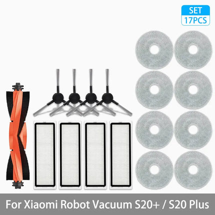 For Xiaomi Robot Vacuum S20+ / S20 Plus / B108GL Parts Accessories Main Brush Side Brush Hepa Filter Mop Cloth Replacement Spare