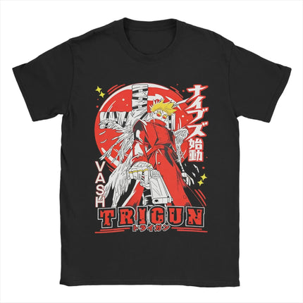 TRIGUN STAMPEDE Trigun Nicholas D Stampede Graphic Print T-Shirts Men Women Fashion Crewneck Cotton Tees Harajuku Oversized Tops