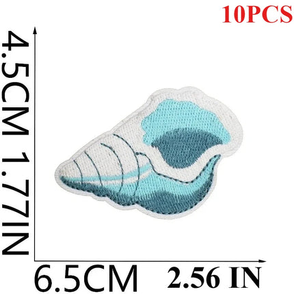 10PCS Couple BULK Vacation Embroidery Cloth Sticker Summer Beach Patch Clothes Decoration Swimming Ring Beach Ball Computer