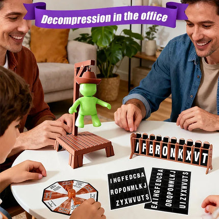 New Cowboy Magnetic Mysterious Executioner Guessing Game, Gallows Collapse Tabletop Word Game, Family Party Game, Christmas Toy