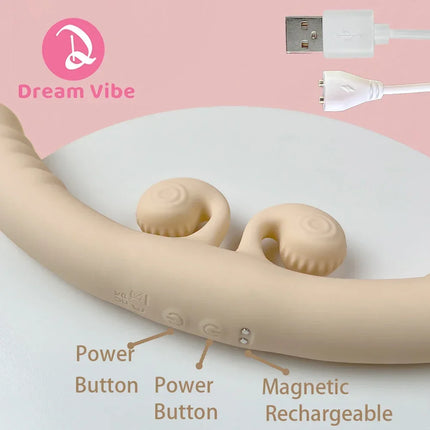 4-Motor Double Dildo Vibrator 10 Powerful Vibrations Women's Pleasure Massager Lesbian Love Toy Gift Penetration Sex Toy Girl