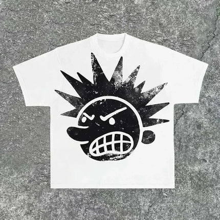 2000s Top Y2K Streetwear Harajuku Hip Hop Fashion Trends Oversized T Shirt Clothing Cartoon Graphic Print T Shirt Short Sleeve