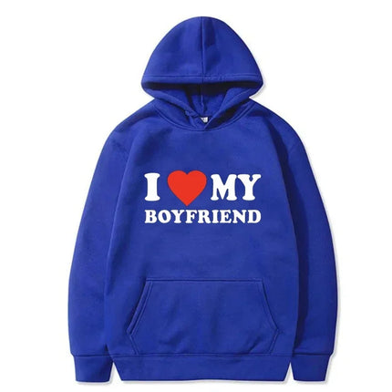 I Love My Boyfriend Girlfriend Printed Hoodie Couple Fashion Sports Shirt Harajuku Casual Top Sport Jogging Fleece Sweatshirt
