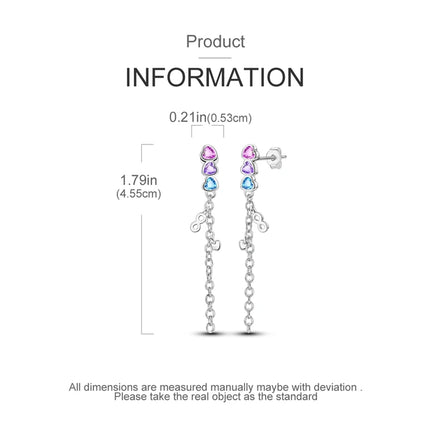925 Sterling Silver Purple Series Feather Butterfly Dream Catcher Firefly Zircon Earrings for Women Luxury Jewelry Wedding Gift