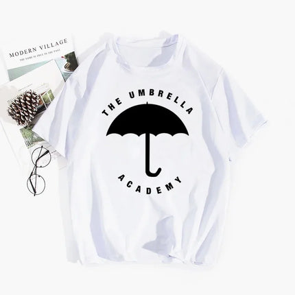 Umbrella Academy Printed Short Sleeve T-Shirt Women's Fashion Cross-Border Modal Material Crew Neck Floral Patchwork Wish EBay