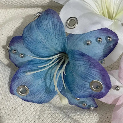 Exquisite Phalaenopsis Orchid Lily Keychain Creative Simulation Flower Bag Pendant Fashion Backpack Decoration Accessories Gifts