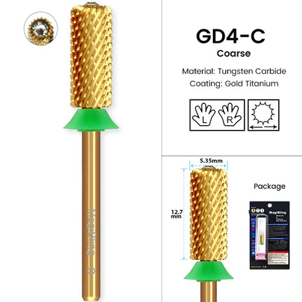 MagiBling Crystal Top Small Barrel Carbide Nail Drill Bits Left Right Hand Cuticle Gel Polishing Remove Easy Use Manicure Tools