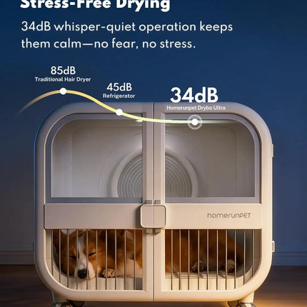 135L Ultra-Quiet Pet Dryer Box, Smart Temp Control, 360° Hands-Free Safe Drying for Dogs, Cats & Multi-Pet, Custom